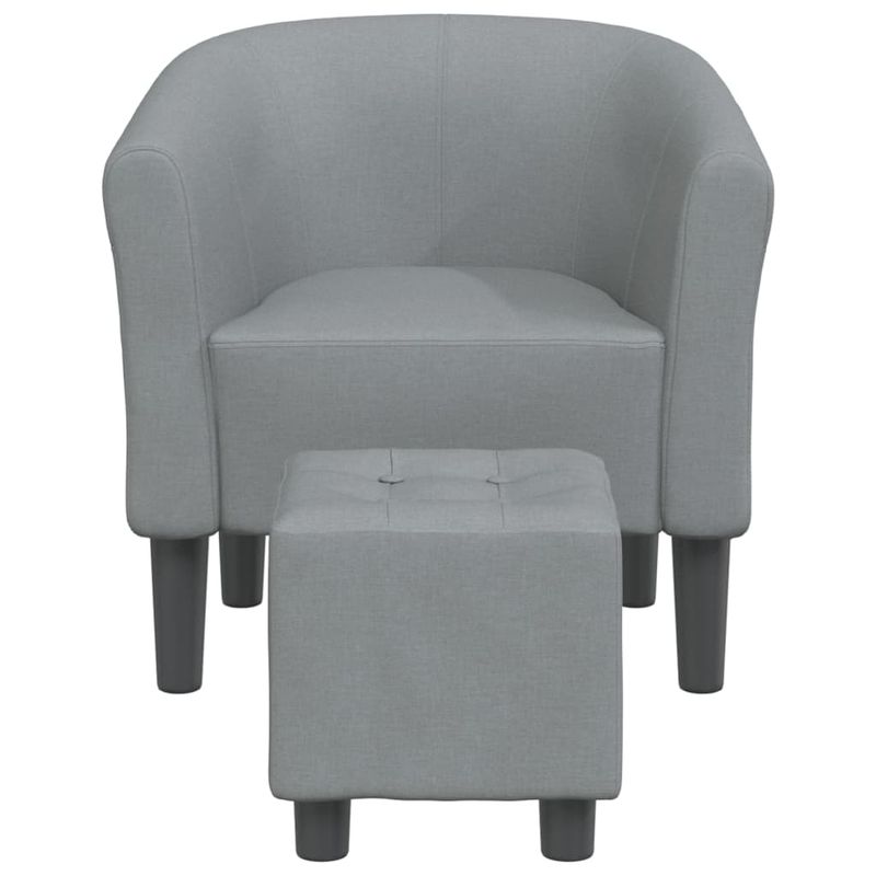 Casa si Gradina - Mobilier - Scaune si fotolii - Fotolii - Fotoliu tip cuva cu taburet, gri deschis, material textil - Infinity.ro
