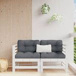 Casa si Gradina - Gradina si terasa - Mobilier exterior - Canapele si fotolii gradina - Canapea de colt de gradina, 2 buc., alb, lemn masiv de pin - Infinity.ro