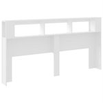 Casa si Gradina - Mobilier - Paturi si accesorii - Accesorii paturi - Tablie de pat cu LED, alb, 200x18,5x103,5 cm, lemn prelucrat - Infinity.ro