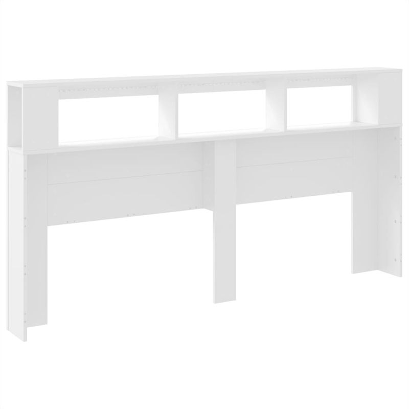Casa si Gradina - Mobilier - Paturi si accesorii - Accesorii paturi - Tablie de pat cu LED, alb, 200x18,5x103,5 cm, lemn prelucrat - Infinity.ro