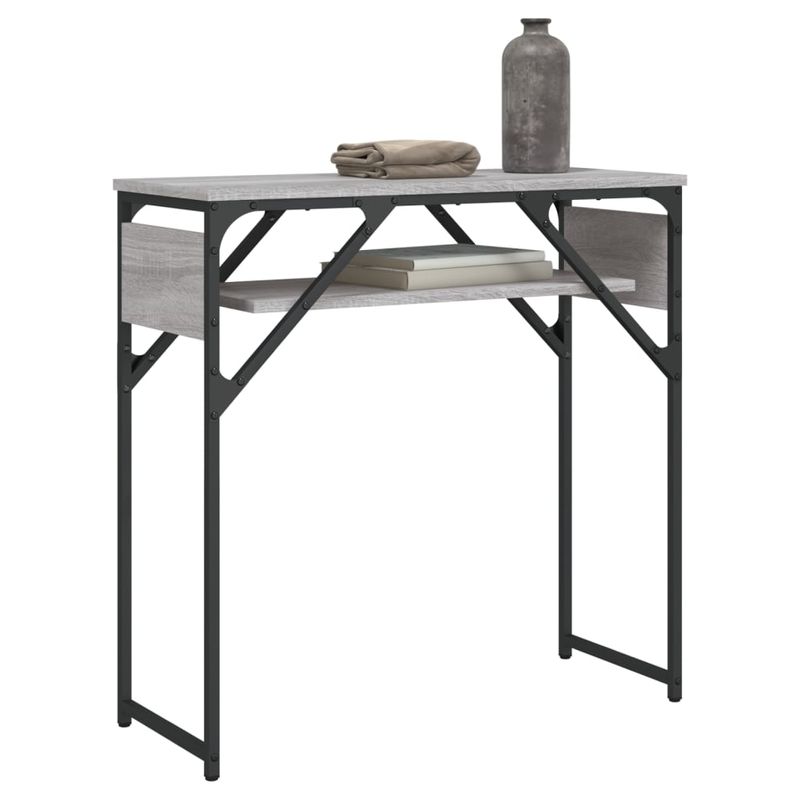 Casa si Gradina - Mobilier - Comode si corpuri - Console - Masuta consola cu raft gri sonoma 75x30x75 cm lemn prelucrat - Infinity.ro