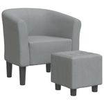 Casa si Gradina - Mobilier - Scaune si fotolii - Fotolii - Fotoliu tip cuva cu taburet, gri deschis, material textil - Infinity.ro