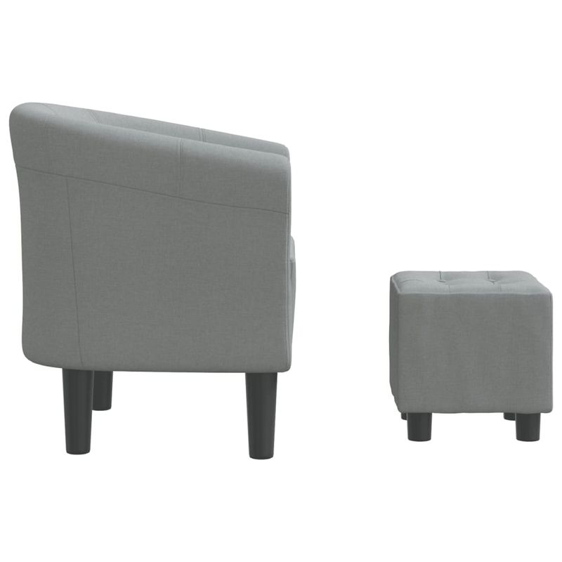 Casa si Gradina - Mobilier - Scaune si fotolii - Fotolii - Fotoliu tip cuva cu taburet, gri deschis, material textil - Infinity.ro