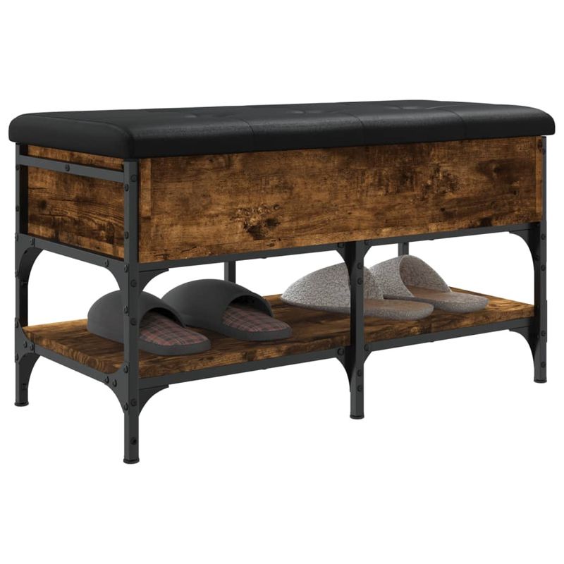 Casa si Gradina - Mobilier - Organizare si depozitare - Bancute - Banca de pantofi, stejar fumuriu, 82x42x45 cm, lemn prelucrat - Infinity.ro