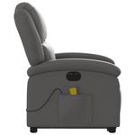 Ingrijire personala si Cosmetice - Sanatate si wellness - Articole wellness - Fotolii de masaj - Fotoliu electric masaj rabatabil cu ridicare gri piele natural - Infinity.ro