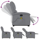 Ingrijire personala si Cosmetice - Sanatate si wellness - Articole wellness - Fotolii de masaj - Fotoliu electric masaj rabatabil cu ridicare, gri inchis textil - Infinity.ro