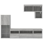 Casa si Gradina - Mobilier - Comode si corpuri - Comode - Unitati de perete TV cu LED-uri, 6 piese, gri sonoma, lemn - Infinity.ro