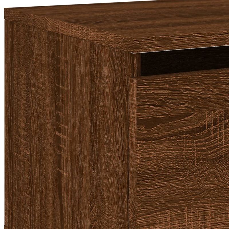Casa si Gradina - Mobilier - Comode si corpuri - Noptiere - Noptiera montata pe perete cu lumini LED, stejar maro - Infinity.ro