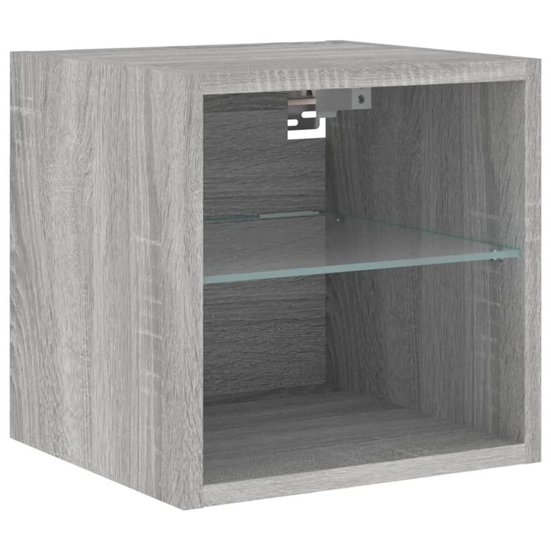 Casa si Gradina - Mobilier - Comode si corpuri - Comode - Unitati de perete TV cu LED-uri, 6 piese, gri sonoma, lemn - Infinity.ro