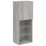 Casa si Gradina - Mobilier - Comode si corpuri - Comode - Unitati de perete TV cu LED-uri, 6 piese, gri sonoma, lemn - Infinity.ro