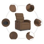 Casa si Gradina - Mobilier - Scaune si fotolii - Fotolii - Fotoliu rabatabil cu ridicare pe verticala, maro, textil - Infinity.ro