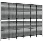 Casa si Gradina - Decoratiuni - Pereti despartitori si paravane - Separator de camera cu 6 panouri, negru, poliratan, model țesătură cu linii, mărime 294x200 cm - Infinity.ro