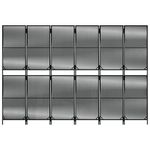 Casa si Gradina - Decoratiuni - Pereti despartitori si paravane - Separator de camera cu 6 panouri, negru, poliratan, model țesătură cu linii, mărime 294x200 cm - Infinity.ro