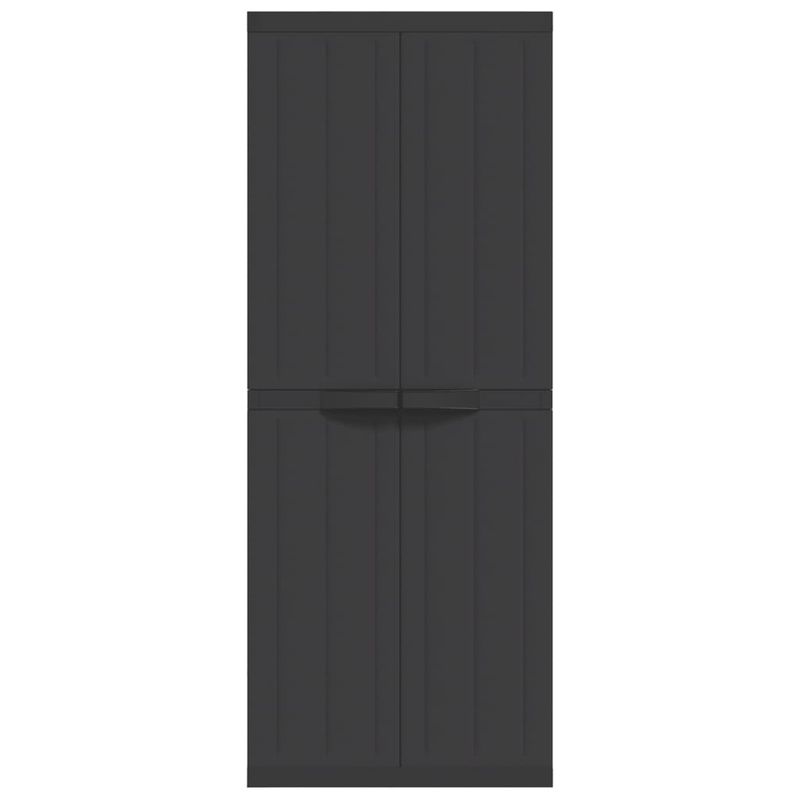 Casa si Gradina - Mobilier - Dulapuri si sifoniere - Dulapuri - Dulap depozitare de exterior, negru, 65x37x165 cm, PP, mărime 65x37x165 cm (31x31 cm) - Infinity.ro