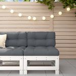 Casa si Gradina - Gradina si terasa - Mobilier exterior - Canapele si fotolii gradina - Canapea de mijloc pentru gradina, alb, lemn masiv de pin - Infinity.ro