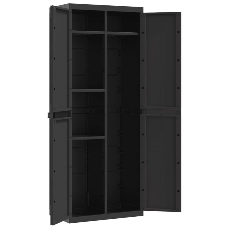 Casa si Gradina - Mobilier - Dulapuri si sifoniere - Dulapuri - Dulap depozitare de exterior, negru, 65x37x165 cm, PP, mărime 65x37x165 cm (31x31 cm) - Infinity.ro