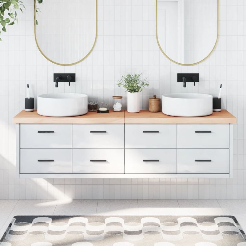Casa si Gradina - Mobilier - Mobilier baie - Blaturi baie - Blat de baie, 180x50x(2-6) cm, lemn masiv netratat - Infinity.ro