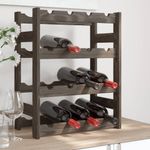 Casa si Gradina - Bucatarie si vesela - Accesorii bar - Carafe si decantoare - Suport sticle de vin, 16 sticle, gri, lemn masiv de pin - Infinity.ro