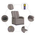 Ingrijire personala si Cosmetice - Sanatate si wellness - Articole wellness - Fotolii de masaj - Fotoliu electric de masaj rabatabil, gri taupe, textil - Infinity.ro