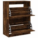 Casa si Gradina - Mobilier - Organizare si depozitare - Organizator incaltaminte - Pantofar cu 2 sertare rabatabile, stejar fumuriu, 80x42x108 cm - Infinity.ro