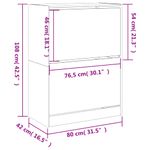 Casa si Gradina - Mobilier - Organizare si depozitare - Organizator incaltaminte - Pantofar cu 2 sertare rabatabile, stejar fumuriu, 80x42x108 cm - Infinity.ro