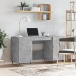 Casa si Gradina - Mobilier - Mese si birouri - Birouri - Birou, gri beton, 140x50x75 cm, lemn compozit - Infinity.ro