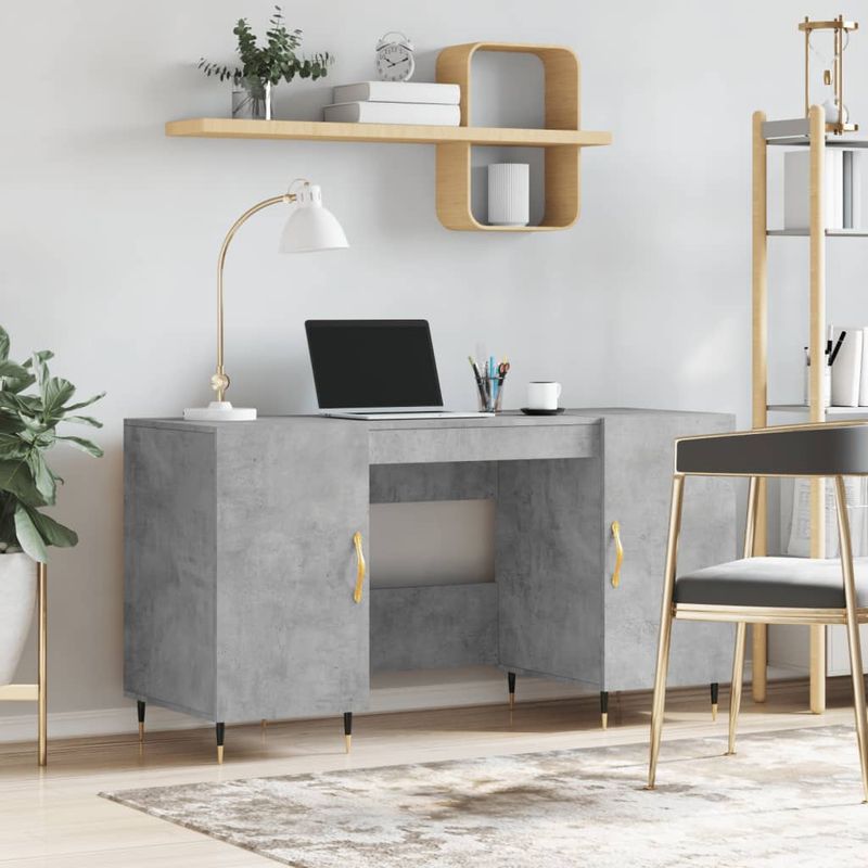 Casa si Gradina - Mobilier - Mese si birouri - Birouri - Birou, gri beton, 140x50x75 cm, lemn compozit - Infinity.ro