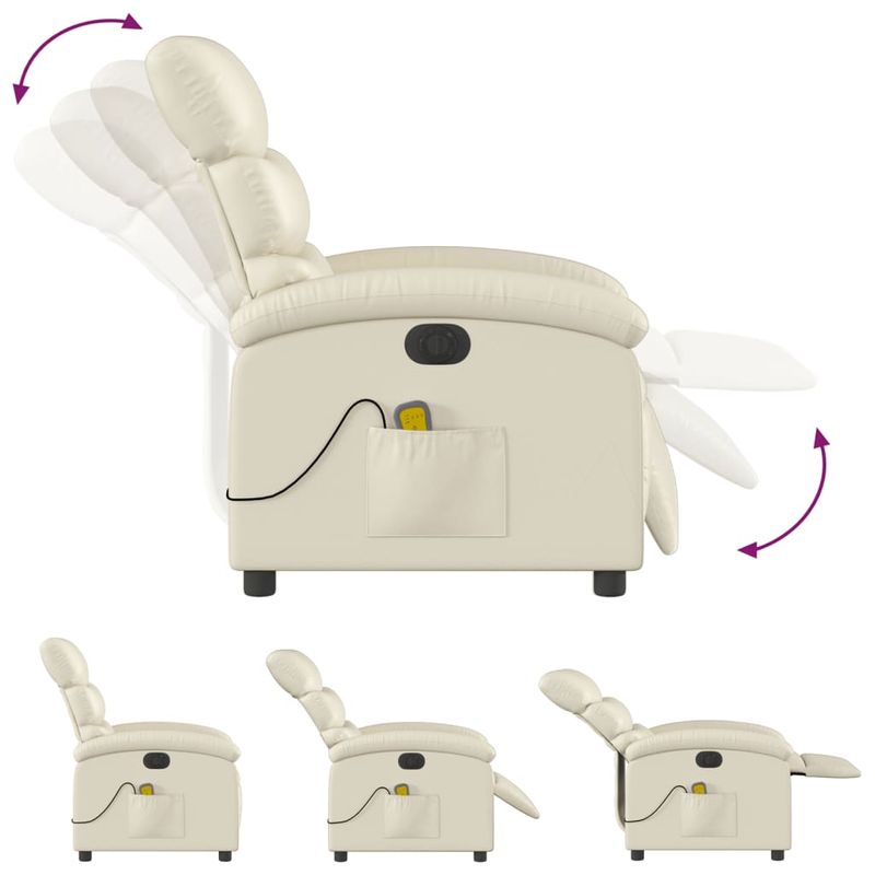 Ingrijire personala si Cosmetice - Sanatate si wellness - Articole wellness - Fotolii de masaj - Fotoliu electric de masaj rabatabil, crem, piele ecologica - Infinity.ro