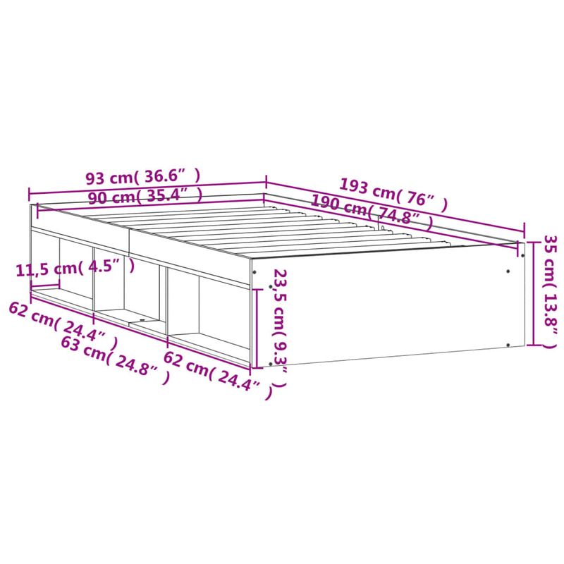Casa si Gradina - Mobilier - Paturi si accesorii - Paturi - Cadru pat, negru, 90x190 cm - Infinity.ro