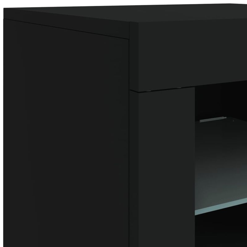 Casa si Gradina - Mobilier - Dulapuri si sifoniere - Dulapuri - Dulap lateral cu lumini LED, negru, lemn prelucrat - Infinity.ro
