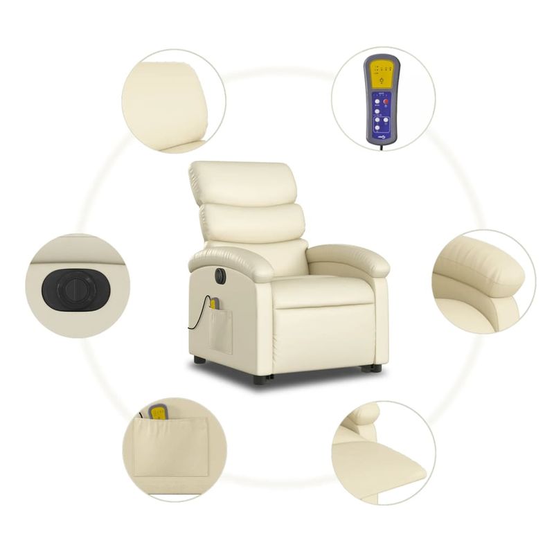 Ingrijire personala si Cosmetice - Sanatate si wellness - Articole wellness - Fotolii de masaj - Fotoliu electric masaj rabatabil cu ridicare, crem - Infinity.ro