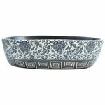 Casa si Gradina - Sanitare - Lavoar baie si accesorii - Lavoare si piedestale - Lavoar de blat, negru si albastru, 47x33x13 cm, ceramica, oval - Infinity.ro