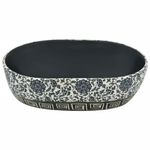 Casa si Gradina - Sanitare - Lavoar baie si accesorii - Lavoare si piedestale - Lavoar de blat, negru si albastru, 47x33x13 cm, ceramica, oval - Infinity.ro