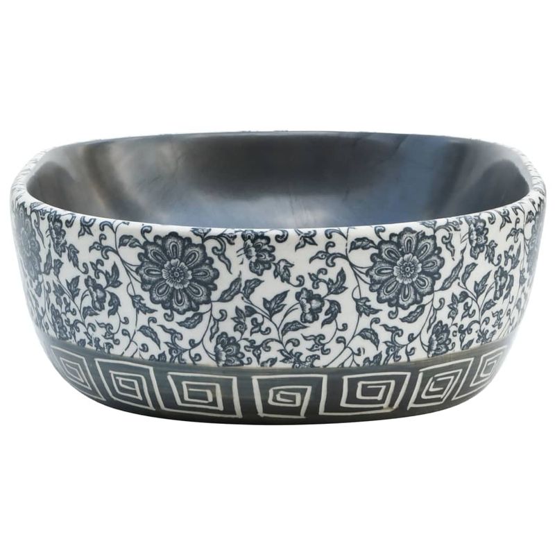 Casa si Gradina - Sanitare - Lavoar baie si accesorii - Lavoare si piedestale - Lavoar de blat, negru si albastru, 47x33x13 cm, ceramica, oval - Infinity.ro