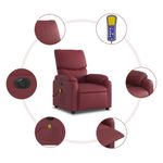 Ingrijire personala si Cosmetice - Sanatate si wellness - Articole wellness - Fotolii de masaj - Fotoliu de masaj electric rabatabil, rosu vin, piele ecologica - Infinity.ro