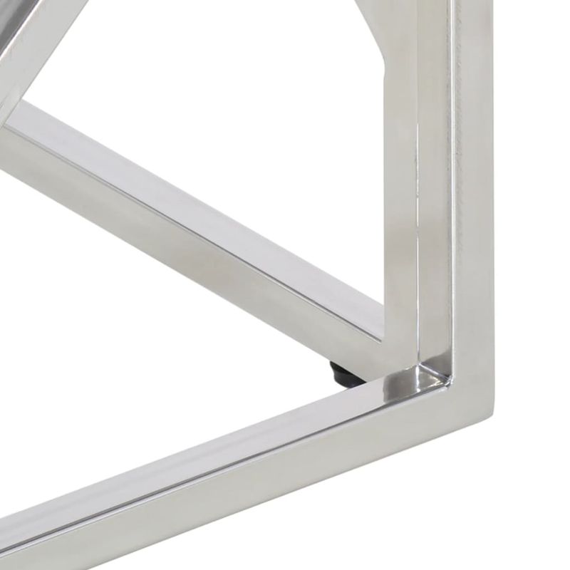 Casa si Gradina - Mobilier - Mese si birouri - Masute de cafea - Masuta de cafea, argintiu, otel inoxidabil si sticla securizata - Infinity.ro