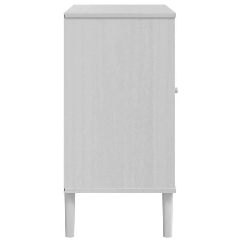 Casa si Gradina - Mobilier - Comode si corpuri - Comode - Servanta SENJA, aspect ratan alb, 80x40x80 cm, lemn masiv pin - Infinity.ro