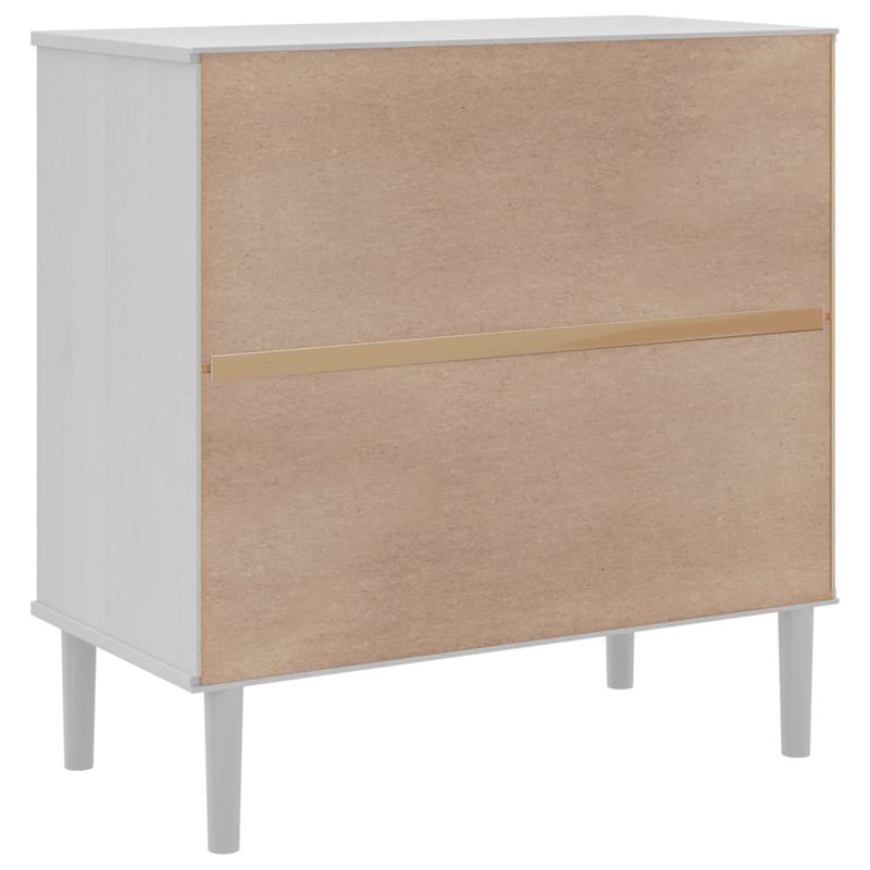 Casa si Gradina - Mobilier - Comode si corpuri - Comode - Servanta SENJA, aspect ratan alb, 80x40x80 cm, lemn masiv pin - Infinity.ro
