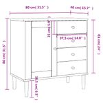 Casa si Gradina - Mobilier - Comode si corpuri - Comode - Servanta SENJA, aspect ratan alb, 80x40x80 cm, lemn masiv pin - Infinity.ro