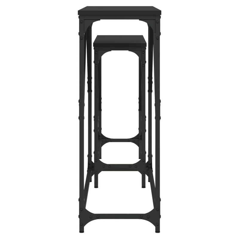 Casa si Gradina - Mobilier - Mese si birouri - Mese living - Masute console suprapuse, 2 buc., negru, lemn prelucrat - Infinity.ro