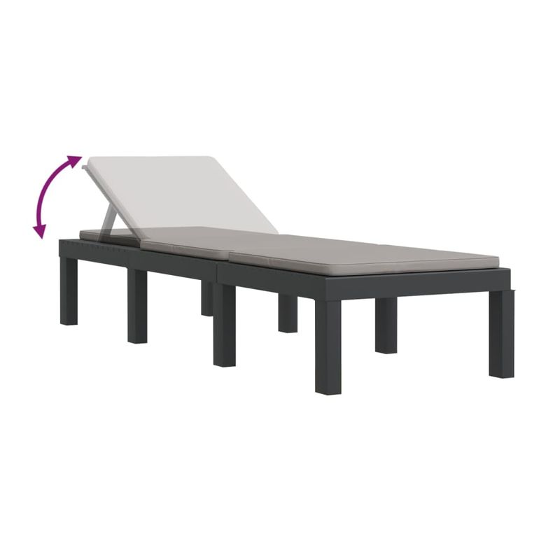 Casa si Gradina - Gradina si terasa - Mobilier exterior - Scaune si sezlonguri gradina - Sezlong cu perne, antracit, PP - Infinity.ro