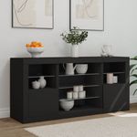 Casa si Gradina - Mobilier - Comode si corpuri - Comode - Servanta cu lumini LED, negru, 142,5x37x67 cm - Infinity.ro