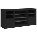 Casa si Gradina - Mobilier - Comode si corpuri - Comode - Servanta cu lumini LED, negru, 142,5x37x67 cm - Infinity.ro