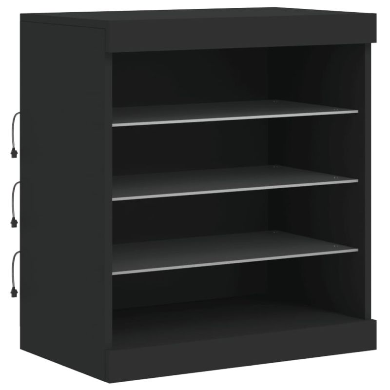 Casa si Gradina - Mobilier - Comode si corpuri - Comode - Servanta cu lumini LED, negru, 142,5x37x67 cm - Infinity.ro