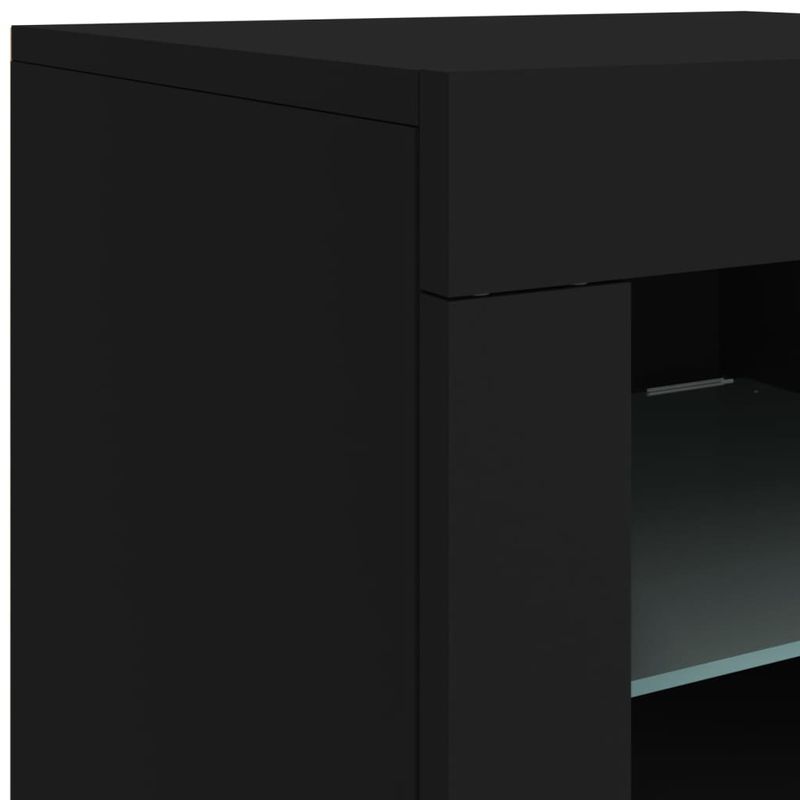 Casa si Gradina - Mobilier - Comode si corpuri - Comode - Servanta cu lumini LED, negru, 142,5x37x67 cm - Infinity.ro