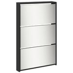 Casa si Gradina - Mobilier - Organizare si depozitare - Organizator incaltaminte - Pantofar cu oglinda, 5 niveluri, negru, 63x17x169,5 cm - Infinity.ro