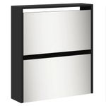 Casa si Gradina - Mobilier - Organizare si depozitare - Organizator incaltaminte - Pantofar cu oglinda, 5 niveluri, negru, 63x17x169,5 cm - Infinity.ro
