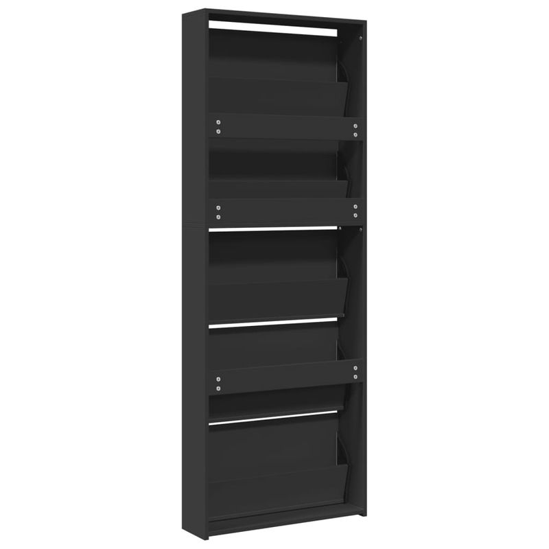 Casa si Gradina - Mobilier - Organizare si depozitare - Organizator incaltaminte - Pantofar cu oglinda, 5 niveluri, negru, 63x17x169,5 cm - Infinity.ro