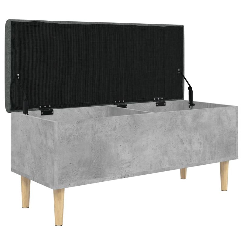 Casa si Gradina - Mobilier - Canapele si coltare - Banchete - Banca de depozitare, gri beton, 102x42x46 cm, lemn prelucrat - Infinity.ro