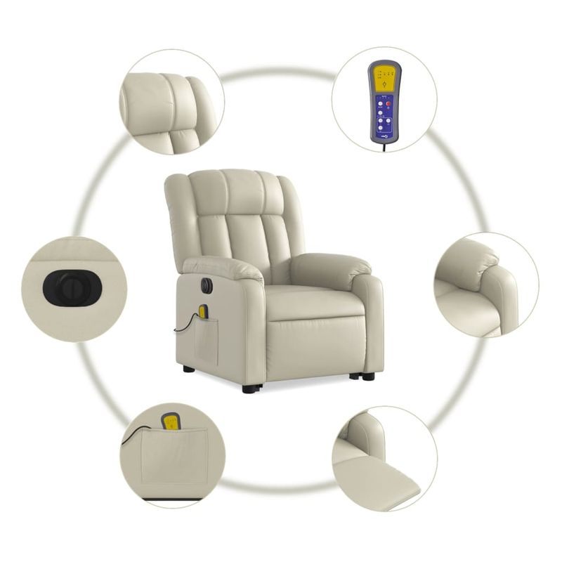 Ingrijire personala si Cosmetice - Sanatate si wellness - Articole wellness - Fotolii de masaj - Fotoliu electric masaj rabatabil cu ridicare, crem - Infinity.ro